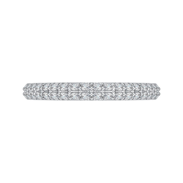 Euro Shank Round Diamond Wedding Band in 14K White Gold