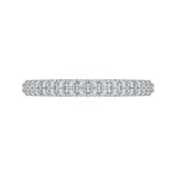 Euro Shank Round Diamond Wedding Band in 14K White Gold
