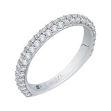 Euro Shank Round Diamond Wedding Band in 14K White Gold