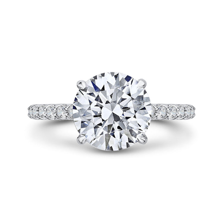 Round Diamond Engagement Ring in 18K White Gold (Semi-Mount)