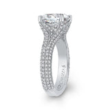 Cushion Cut Diamond Engagement Ring in 18K White Gold (Semi-Mount)