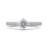 Round Diamond Engagement Ring in 14K White Gold