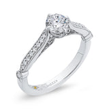 Round Diamond Engagement Ring in 14K White Gold