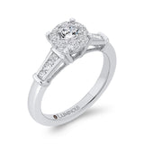 Round Diamond Engagement Ring in 14K White Gold