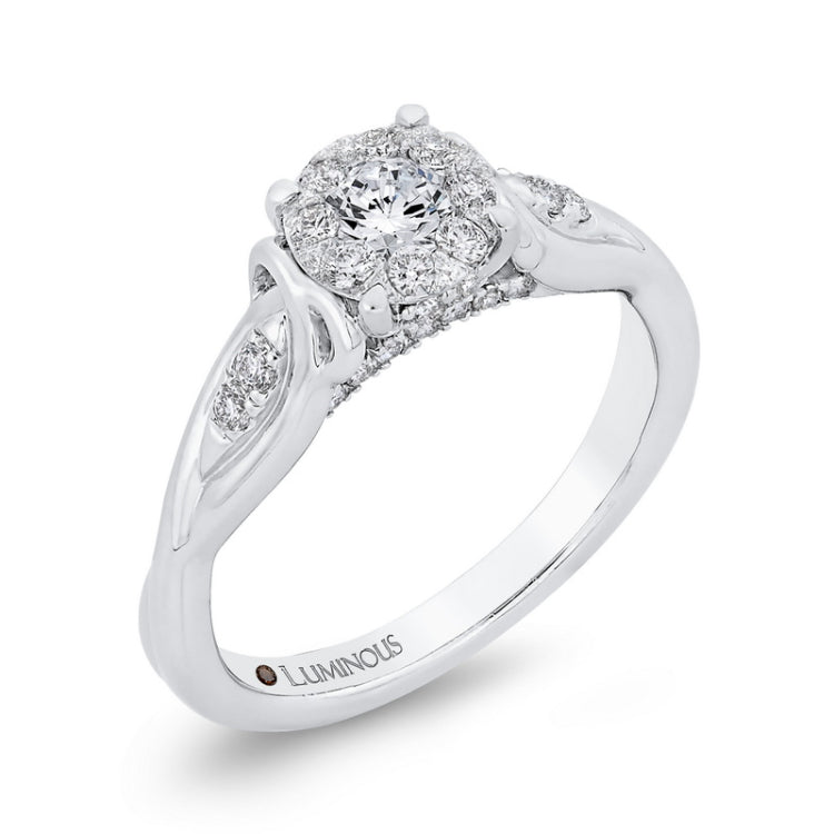 Round Diamond Engagement Ring in 14K White Gold