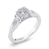 Round Diamond Engagement Ring in 14K White Gold