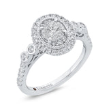 Round Diamond Engagement Ring in 14K White Gold
