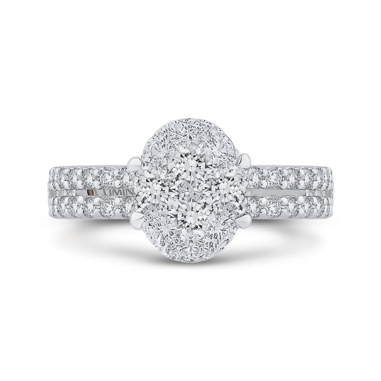 Round Diamond Engagement Ring in 14K White Gold