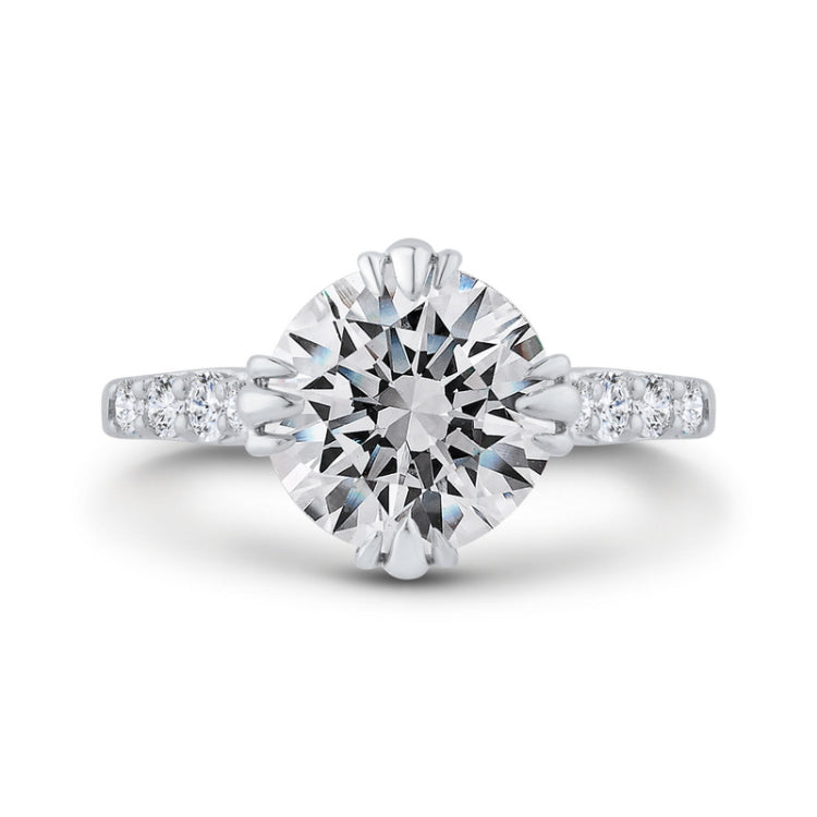 Diamond Engagement Ring in 18K White Gold (Semi-Mount)