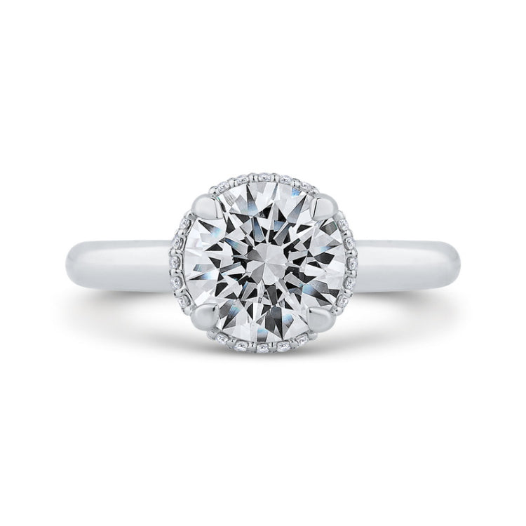 Diamond Engagement Ring in 18K White Gold (Semi-Mount)