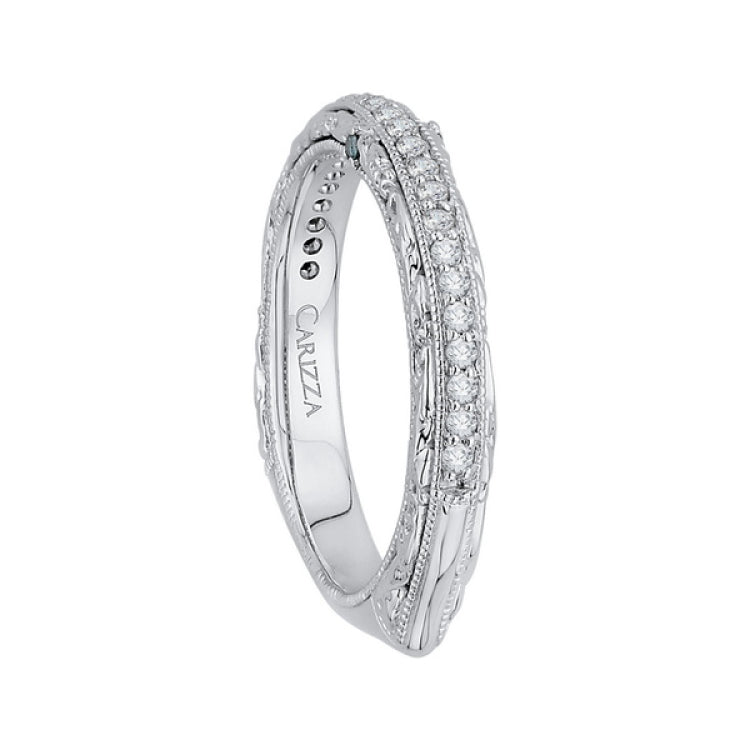 Euro Shank Diamond Half-Eternity Wedding Band in 14K White Gold