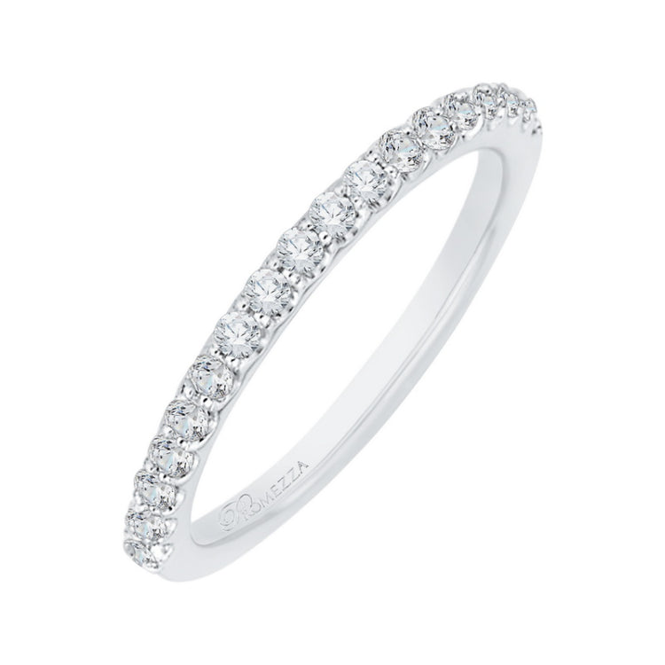 Round Diamond Half-Eternity Wedding Band In 14K White Gold