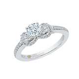 Diamond Three-Stone Engagement Ring In 14K White Gold