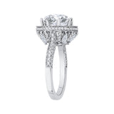 Diamond Octagon Shape Halo Engagement Ring in 18K White Gold (Semi-Mount)