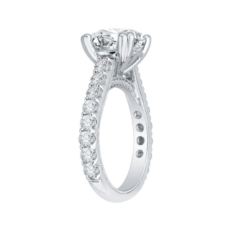Diamond Engagement Ring in 18K White Gold (Semi-Mount)