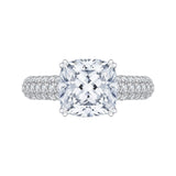 Cushion Cut Diamond Engagement Ring in 18K White Gold (Semi-Mount)