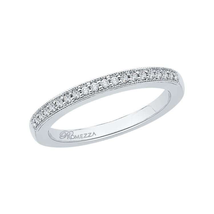 Round Diamond Wedding Band in 14K White Gold
