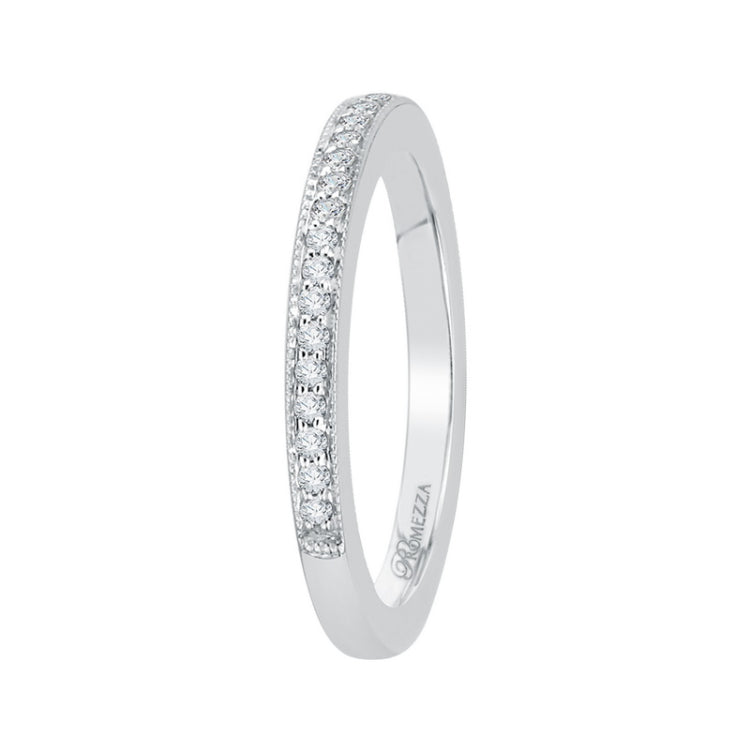 Round Diamond Wedding Band in 14K White Gold