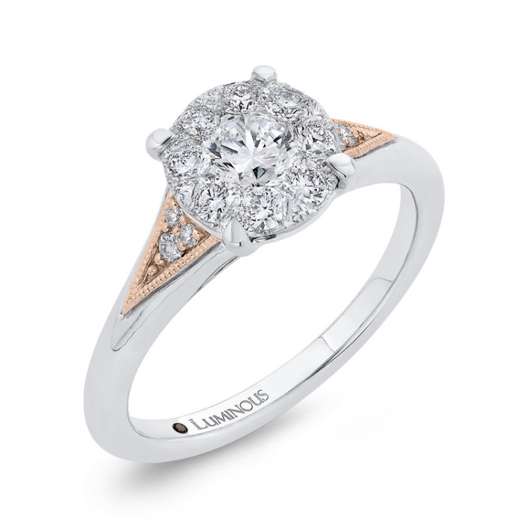 Diamond Engagement Ring in 14K Two Tone Gold