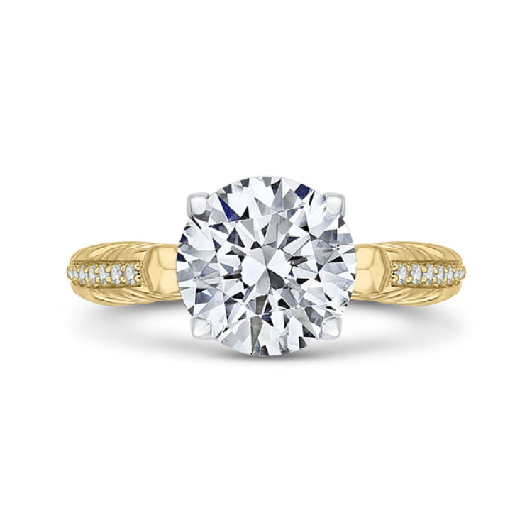 Round Diamond Engagement Ring in 18K Two-Tone Gold (Semi-Mount)