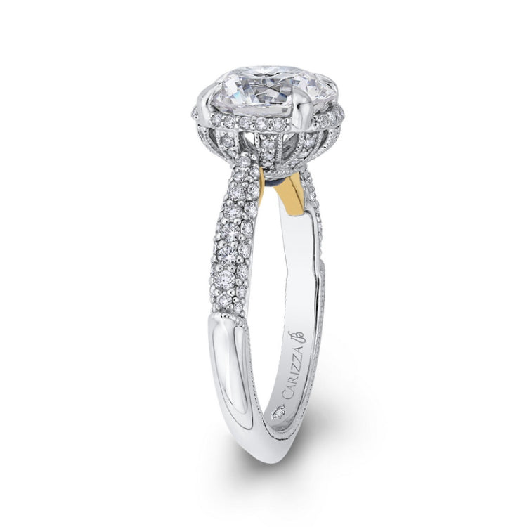 Round Diamond Engagement Ring in 18K White Gold (Semi-Mount)