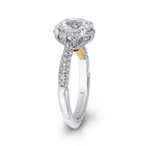 Round Diamond Engagement Ring in 18K White Gold (Semi-Mount)