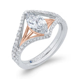 Diamond Engagement Ring in 14K Two Tone Gold (Semi-Mount)