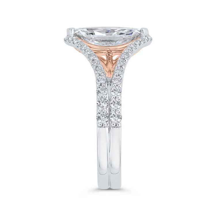 Diamond Engagement Ring in 14K Two Tone Gold (Semi-Mount)