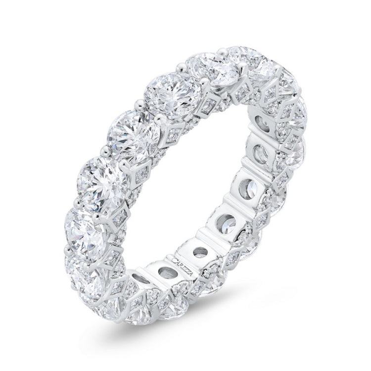 14K White Gold with Round & Princess Diamond Eternity Ring