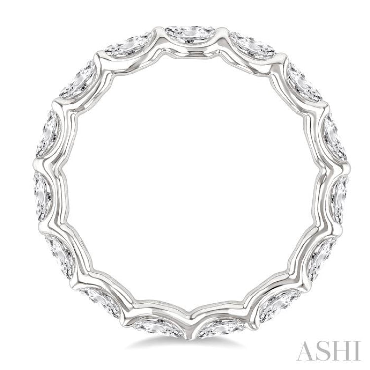 2 1/10 Ctw East-West Set Oval Cut Diamond Eternity Wedding Band in 14K White Gold