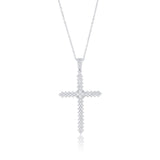 Sterling Silver, CZ Cross Pendant