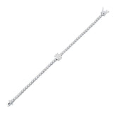 Sterling Silver, Oval & Round CZ Tennis Bracelet