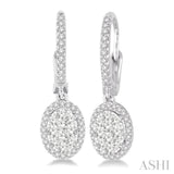3/8 Ctw Oval Shape Diamond Lovebright Earrings in 14K White Gold