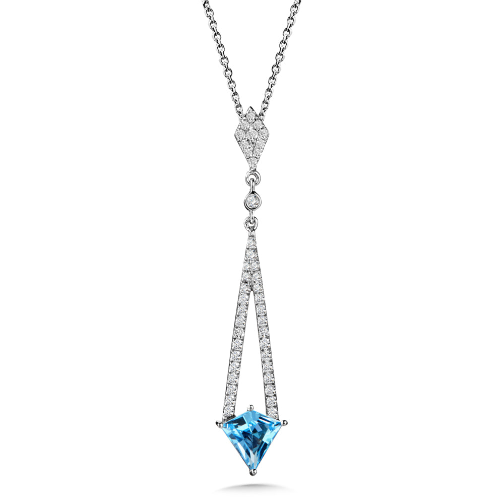 14K White Gold Colore Gemstone Pendants