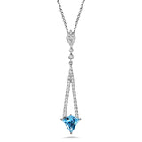 14K White Gold Colore Gemstone Pendants