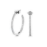 Round C-Shaped Diamond Hoop Earrings (1/2 ctw)