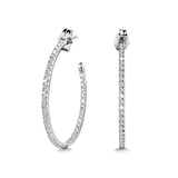 14K White Gold Basics Hoops