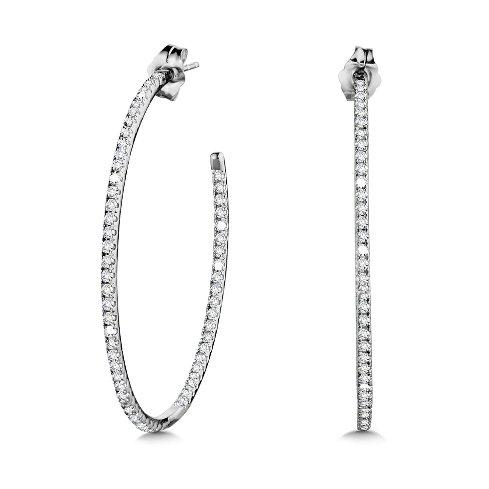 14K White Gold Basics Hoops
