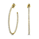 Round C-Shaped Diamond Hoop Earrings (1.00 ctw)