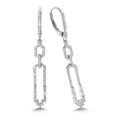 Dangling Geometric Baguette Diamond Earrings