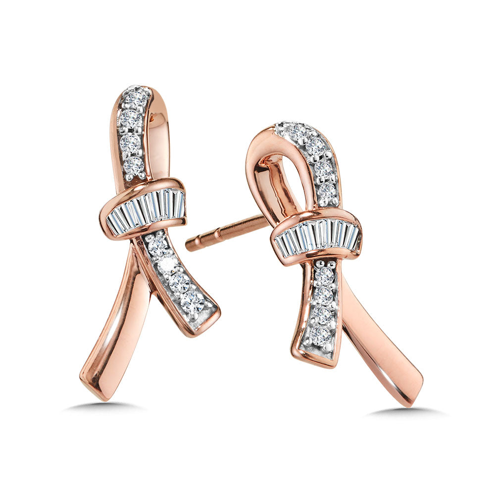 10K Rose Gold Fashion Dangling Earrings