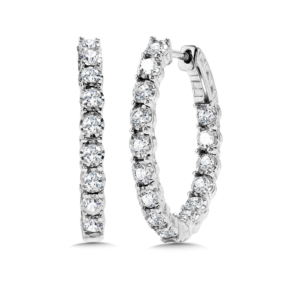 14K White Gold Basics Hoops