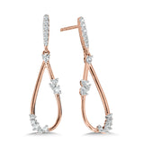 10K Scattered Diamond & Pear-Shaped Dangling Constellation Earring
