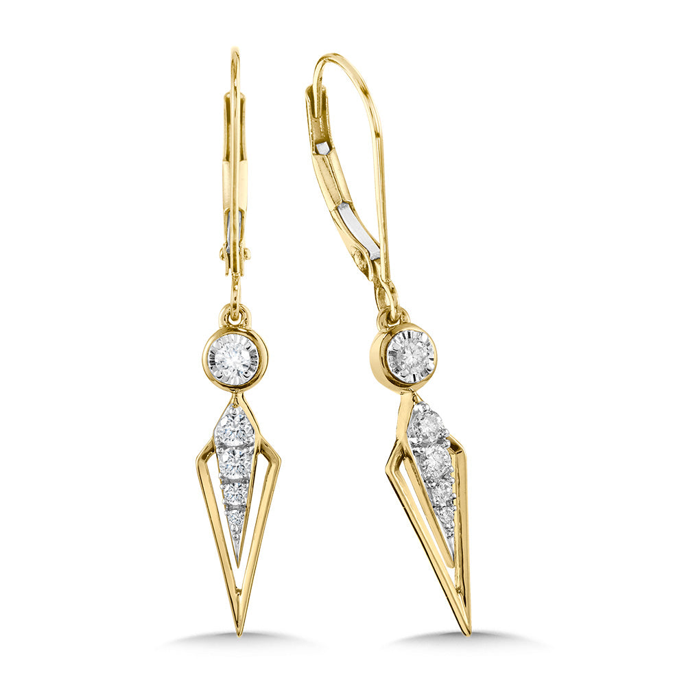14K Yellow Gold Fashion Dangling Earrings