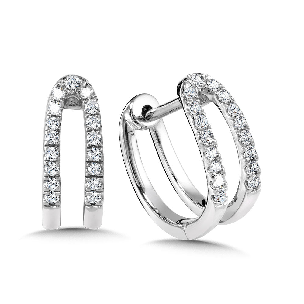 14K White Gold Basics Hoops