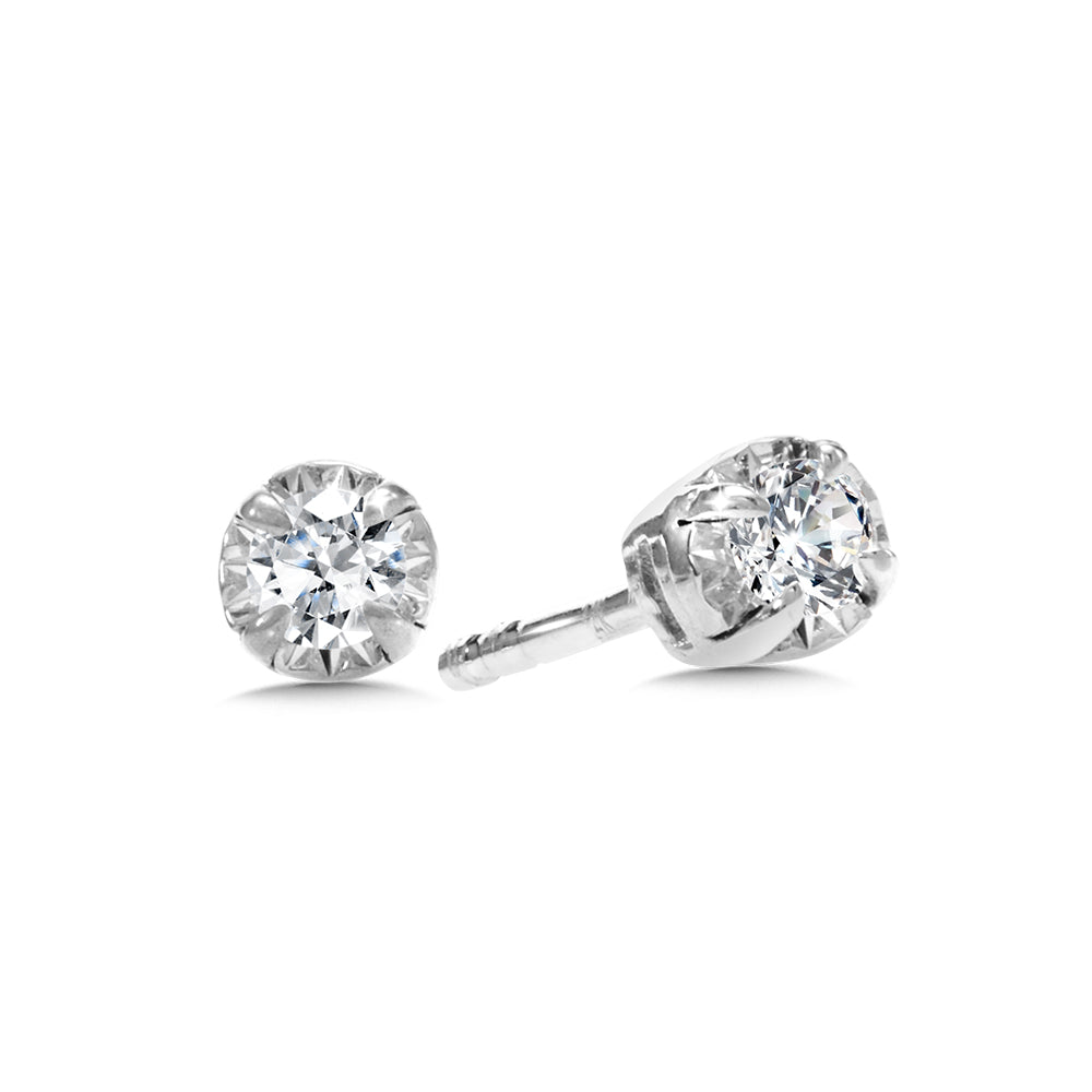 14K White Gold Diamond Star Diamond Solitaires