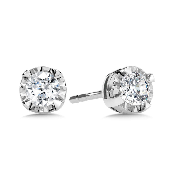 Diamond Star Solitaire Stud Earrings (1/2 Ctw) - Edel4050-W
