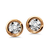 Bezel-Set Diamond Star Solitaire Stud Earrings (1/4 ctw)