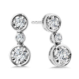 Bezel-Set Diamond Star Dangling Earrings
