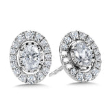 Oval-Cut, Diamond Star, Heavenly Halo Stud Earrings (3/4 ctw)